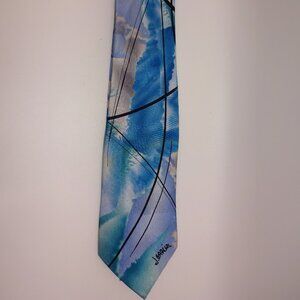 Mens Jerry J. Garcia Blue Mountain 100% Silk Neck Tie Watercolor Collection